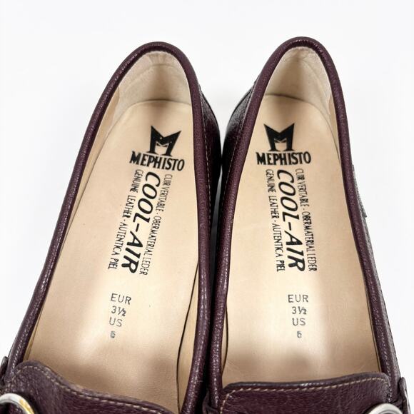 Mephisto Cool Air Loafers Womens 6 Leather Slip On Shoes Red Work Office EUC - Picture 7 of 8